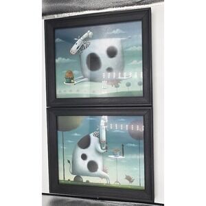 Whimsical Cow Chef Framed Art Prints (Set of 2)‎